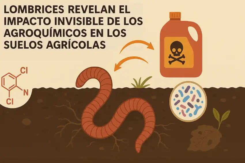 Lombrices revelan el impacto invisible de los agroquímicos en los suelos agrícolas
